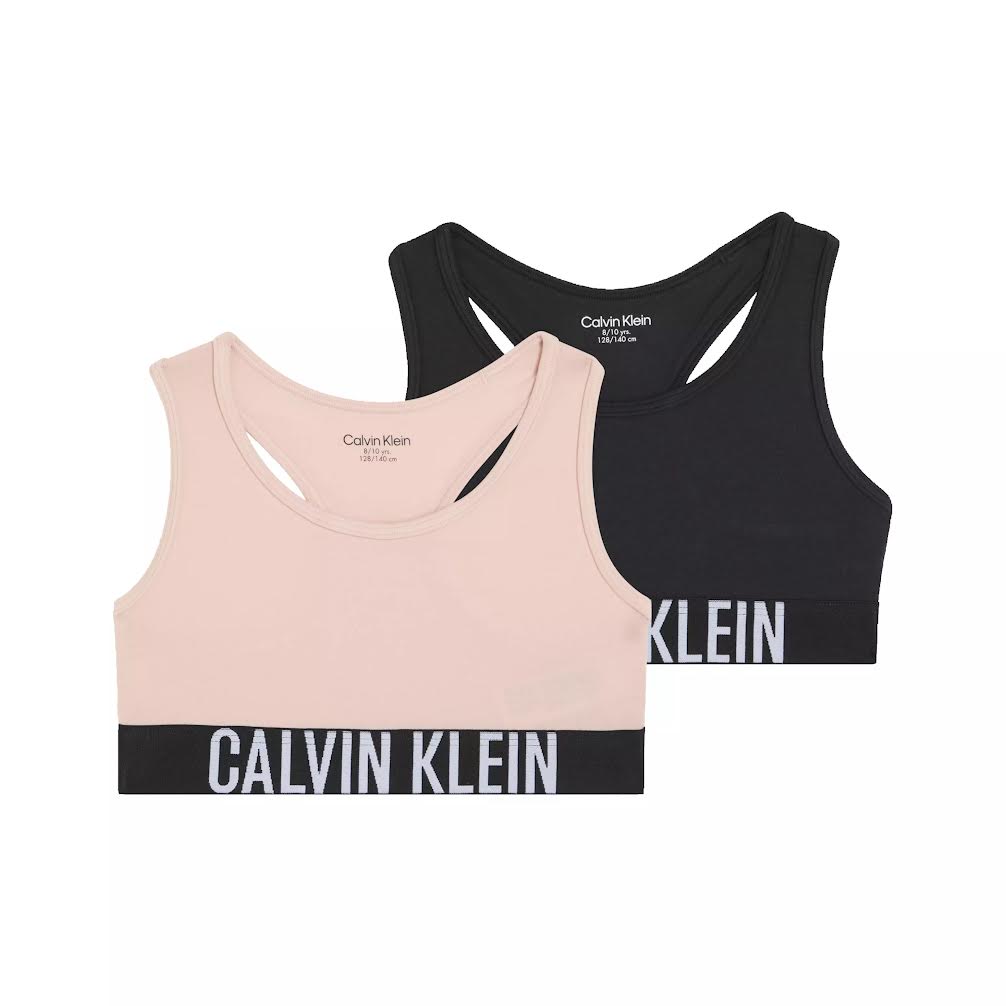 Set 2 Bralette Ragazza Nero e Rosa Antico Calvin Klein