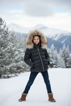 AMY FUR/G GIUBBINO RAGAZZA CON PELLICCIA AL CAPPUCCIO