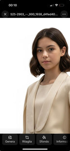 GIACCA EFFETTO MANTELLA SENZA MANICHE PANNA