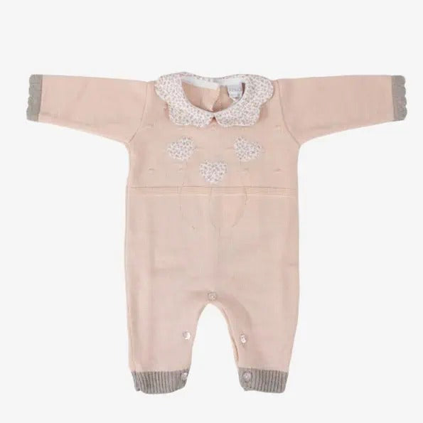 Tutina Nascita Klaiadi' in Lana Color Cipria e Tortora - Neonata