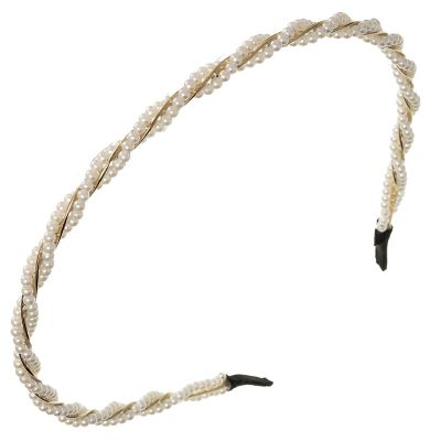 Cerchietto Dorato con Micro Perle Arrotolate Siena