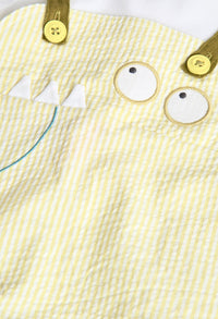 Pagliaccetto in Popeline per Neonato a Righe di Colore Giallo Boboli