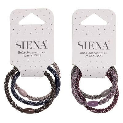 Pacco di 3 Elastici Intrecciati con Glitter Siena - Bambina