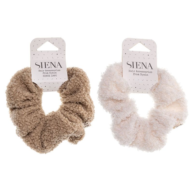 Scrunchie Grande in Teddy Tonalità Cammello Siena