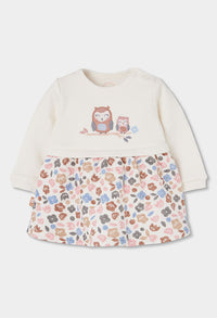 Vestito Jersey Fiori Neonata Off White Boboli