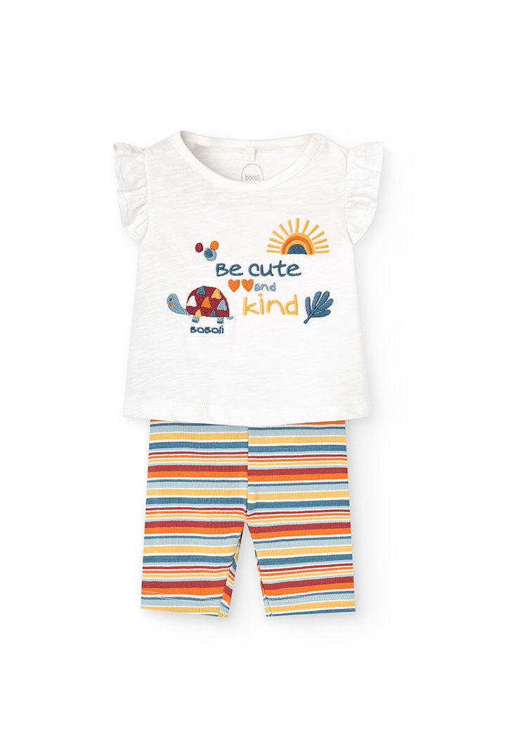 Set per Bimba Completo 2 Pezzi Leggings Corto e T-shirt Boboli