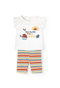 Set per Bimba Completo 2 Pezzi Leggings Corto e T-shirt Boboli