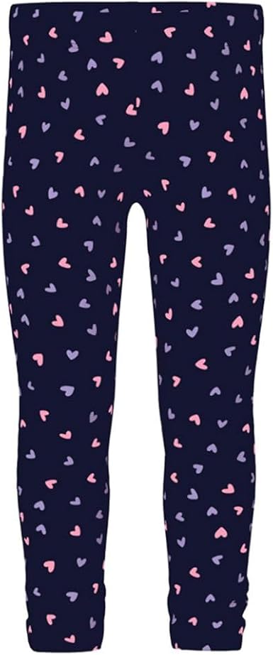 LEGGINGS BLU FELPATI CON CUORI ROSA COMODI E CALDI