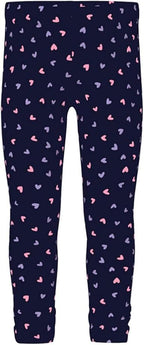 LEGGINGS BLU FELPATI CON CUORI ROSA COMODI E CALDI