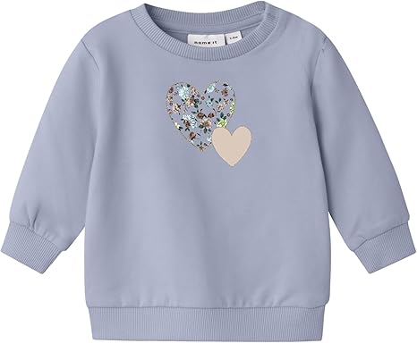 FELPA NEONATO AZZURRA E ROSA CON CUORE