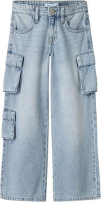 JEANS BAMBINA STILE CARGO CON TASCHE