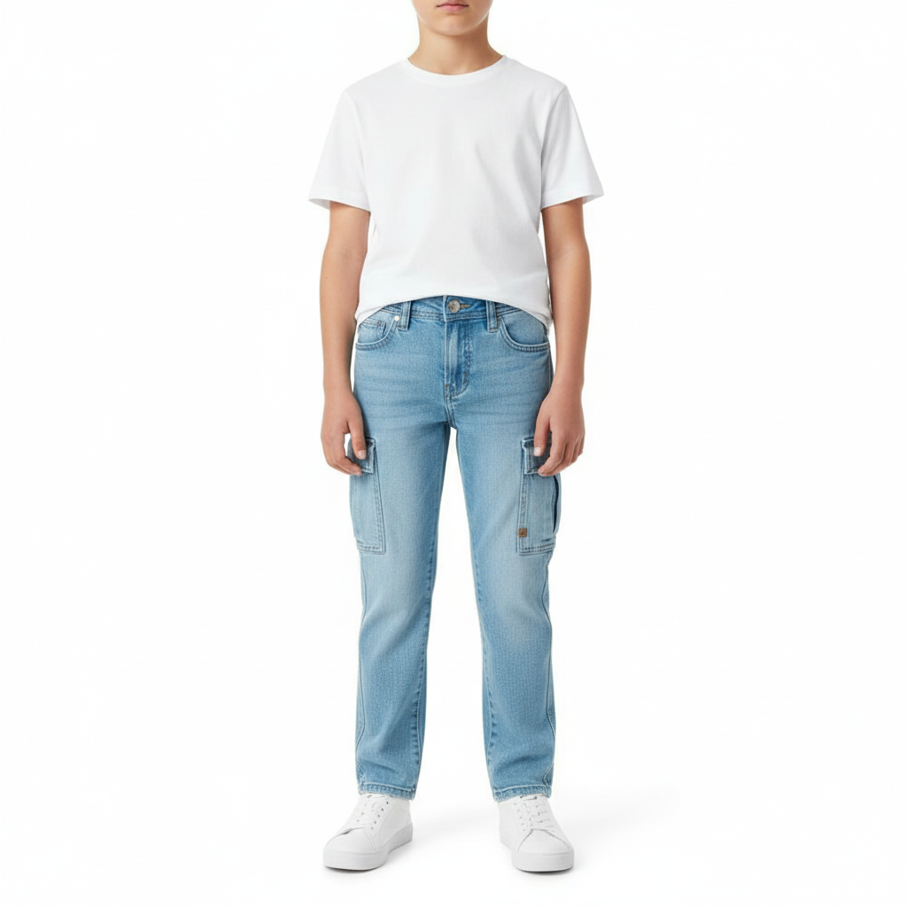 JEANS CARGO COMODI ED ELASTICI PER BAMBINI