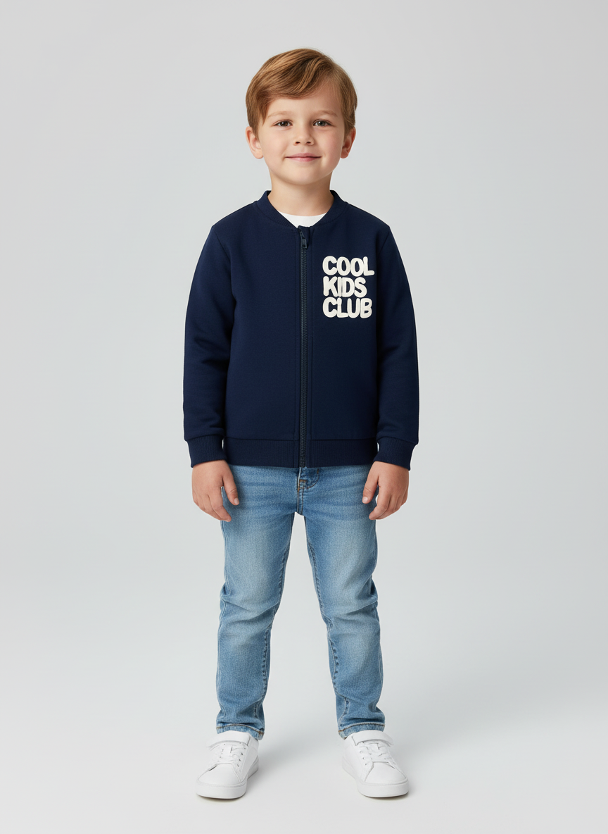 CARDIGAN SWEAT BAMBINO REGULAR FIT COTONE COMODO