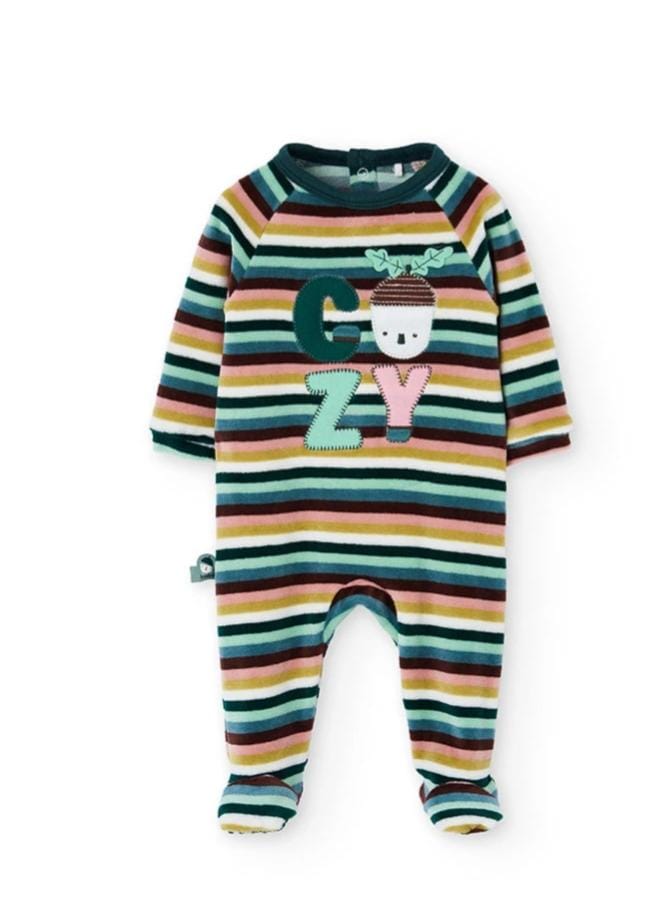 Tutina ciniglia a righe per neonati