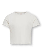 T-SHIRT CROPPED CON MANICHE CORTE E VOULANT - ONLY BAMBINA/RAGAZZA