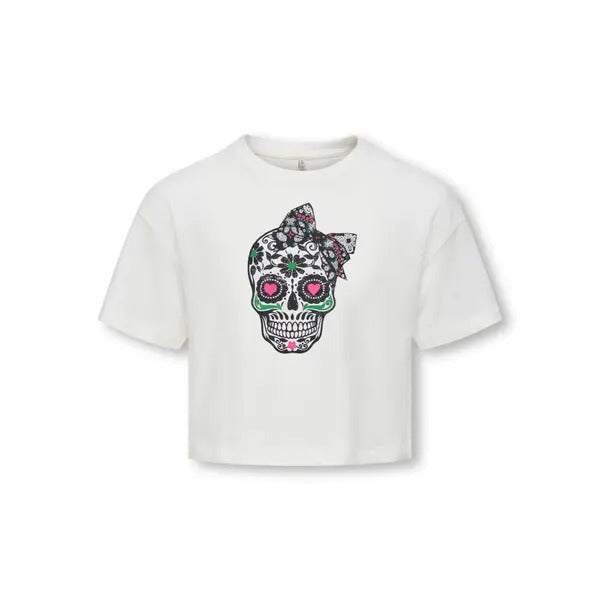 T-SHIRT CON STAMPA TESCHIO RAGAZZA ONLY