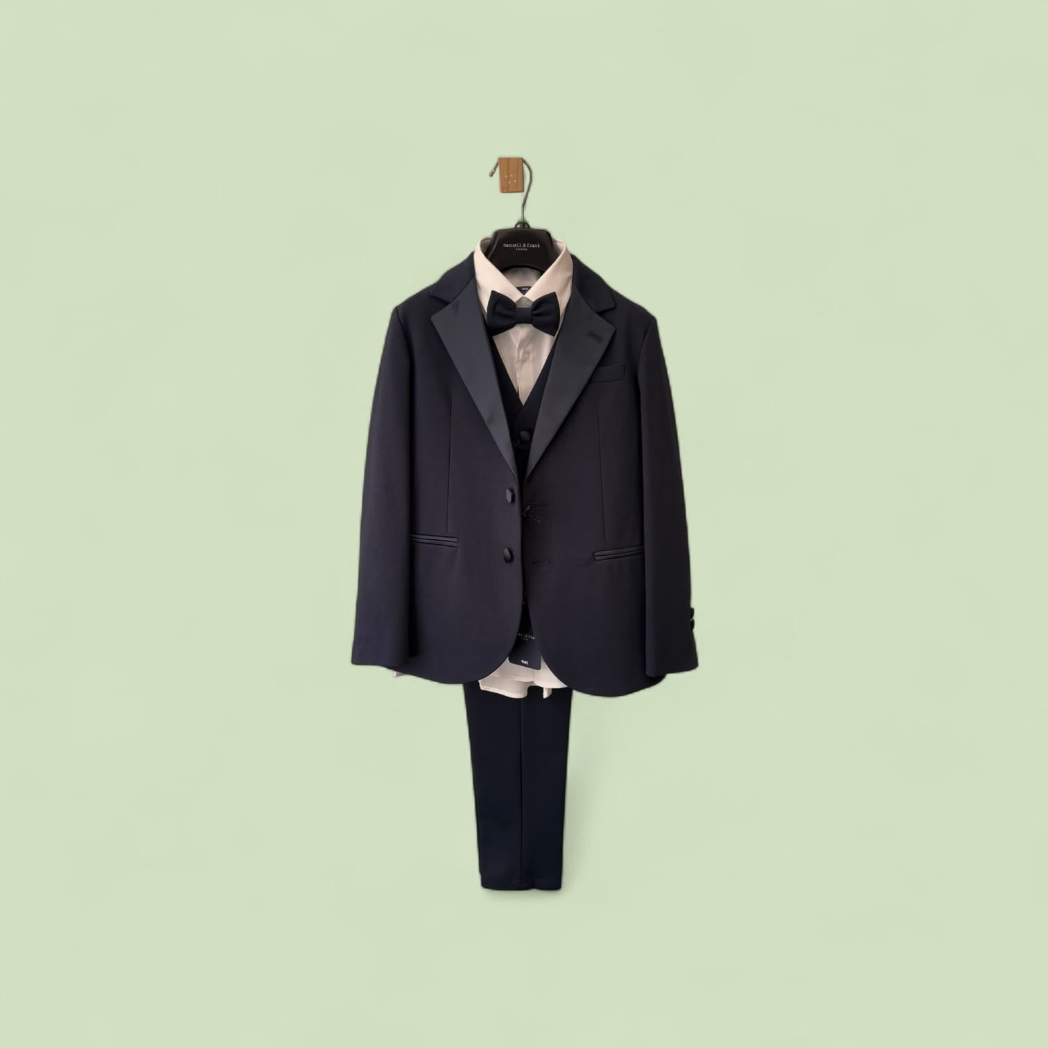 COMPLETO PUNTO MILANO COMPOSTO DA GIACCA + CAMICIA + GILET + PANTALONE + PAPILLON