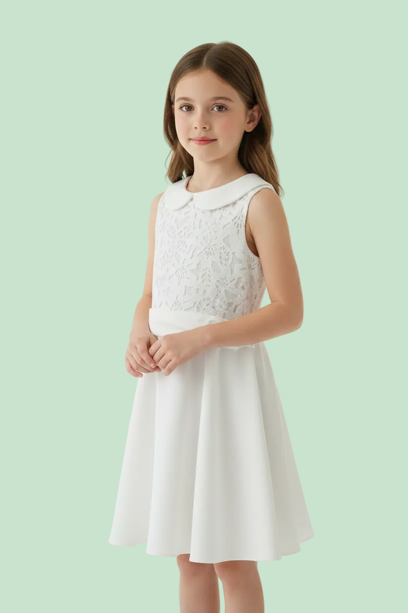 ABITO CERIMONIA SMANICATO CON RICAMI IN RILIEVO