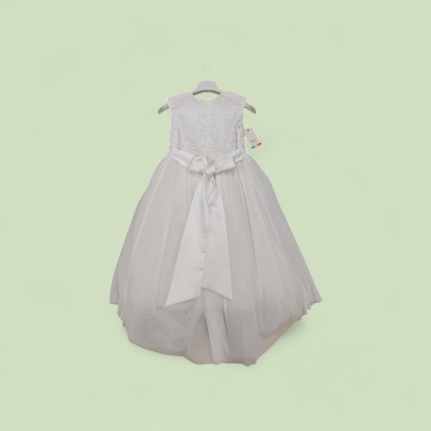 ABITO CERIMONIA CON TULLE E DECORAZIONI IN RILIEVO