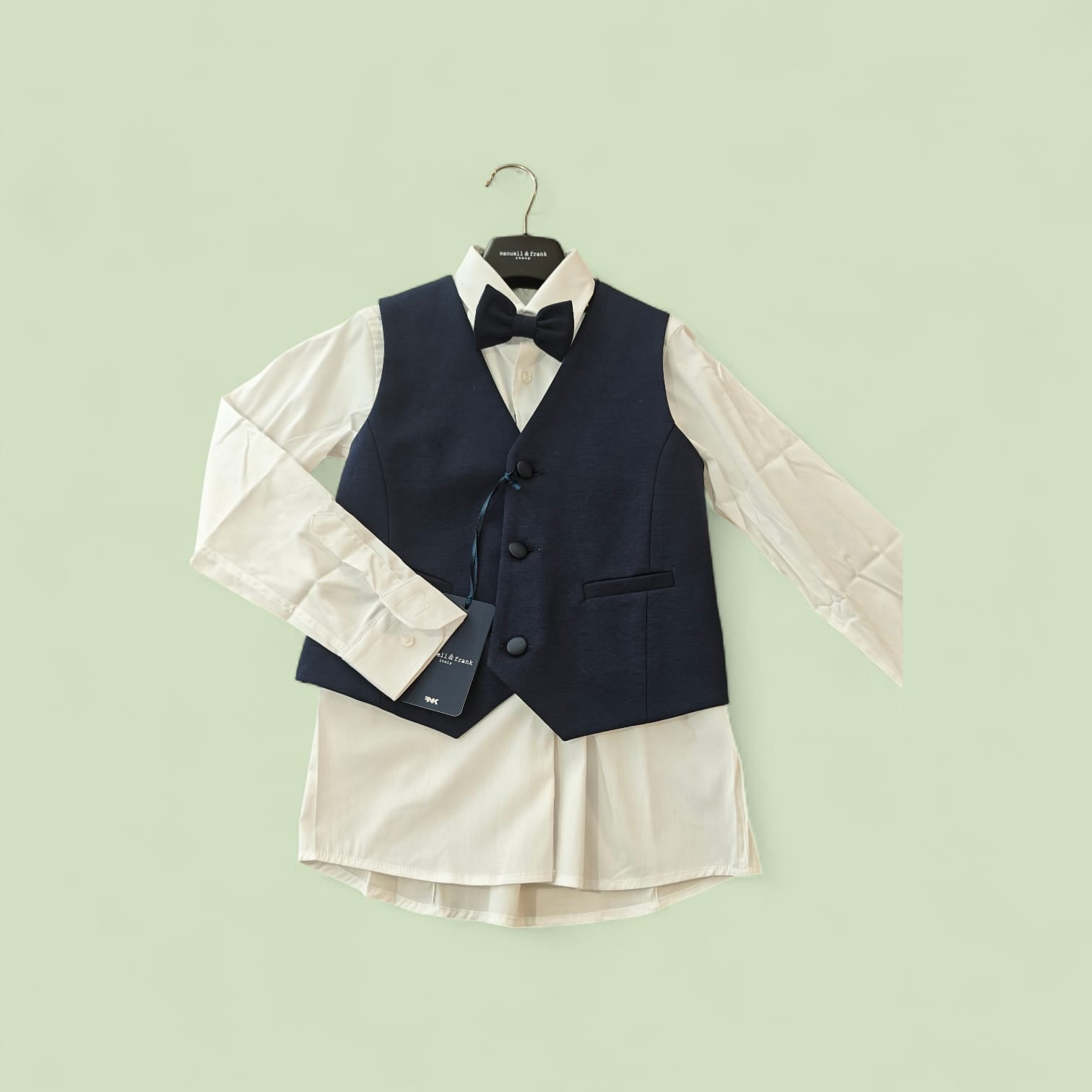 COMPLETO PUNTO MILANO COMPOSTO DA GIACCA + CAMICIA + GILET + PANTALONE + PAPILLON