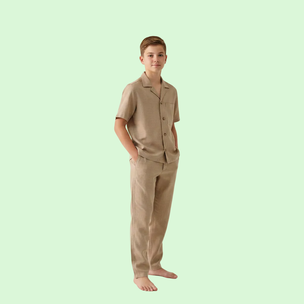 COMPLETO MANUELL & FRANK GIACCA-CAMICIA MANICHE CORTE E PANTALONE RAGAZZO