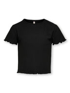 T-SHIRT CROPPED CON MANICHE CORTE E VOULANT - ONLY BAMBINA/RAGAZZA