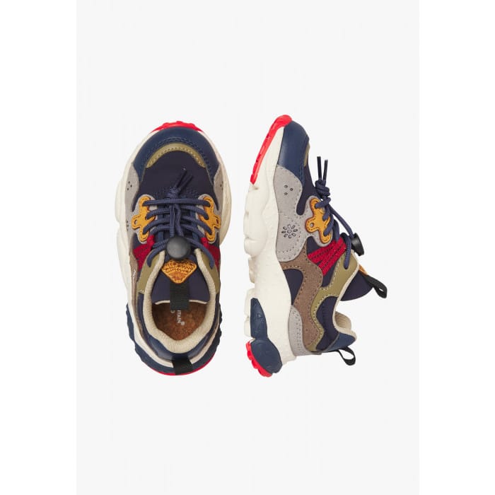 Sneakers Bambino e Ragazzo Yamano 3 Blu Grigio Marrone Flower Mountain