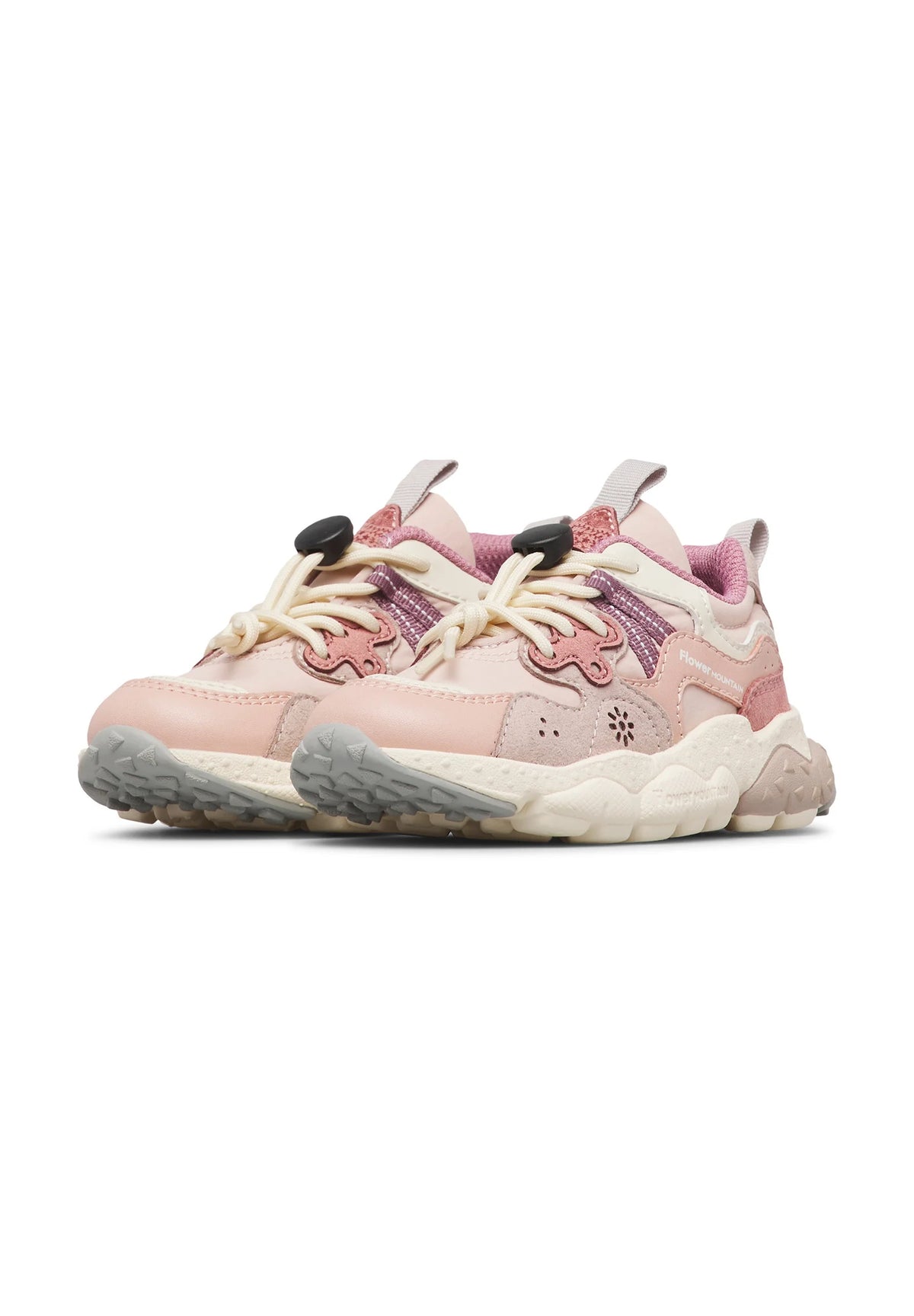 Sneakers Bambina e Ragazza Yamano 3 Cipria Latte Rosa Flower Mountain