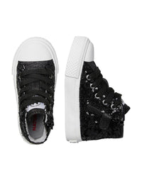 Sneakers Alte Bambina e Ragazza Ylfas Paillettes Nere Naturino