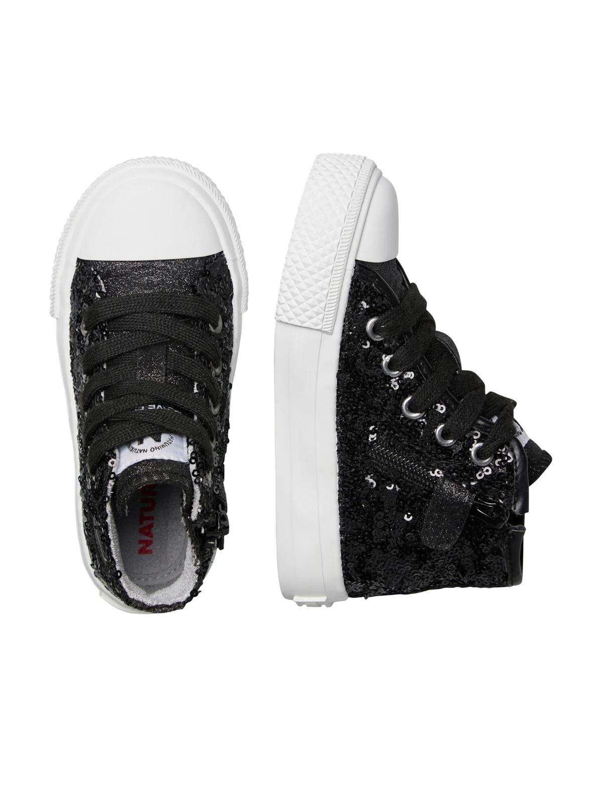 Sneakers Alte Bambina e Ragazza Ylfas Paillettes Nere Naturino