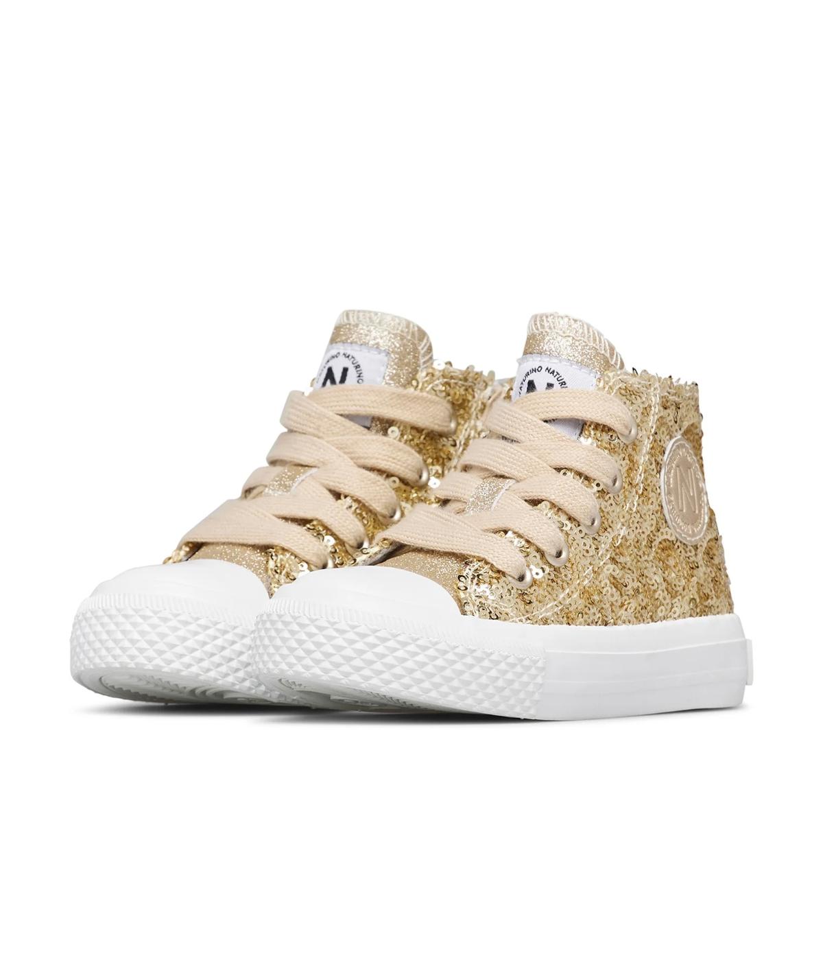 Sneakers Alte Bambina Ylfas Paillettes Platino Naturino