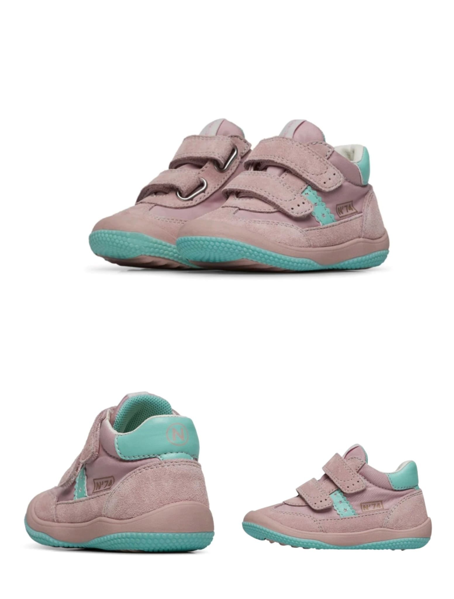 NATURINO GO VL. SUEDE/NYLON PINK-CAPRI SOLE PINK