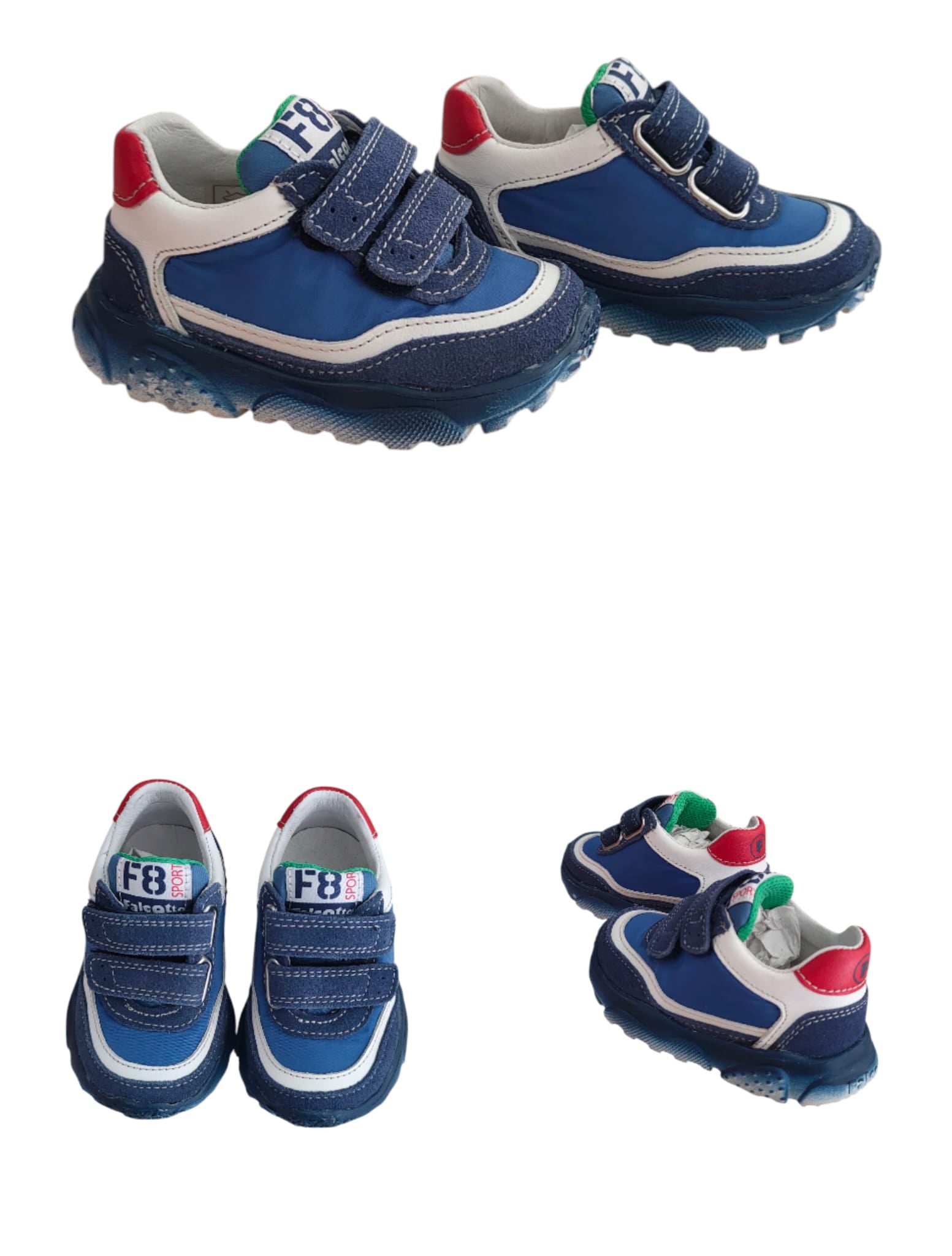 FALCOTTO AMANTEA 2 VL. SUEDE/NYLON/CALF SOLE SHADED AZURE-WHITE