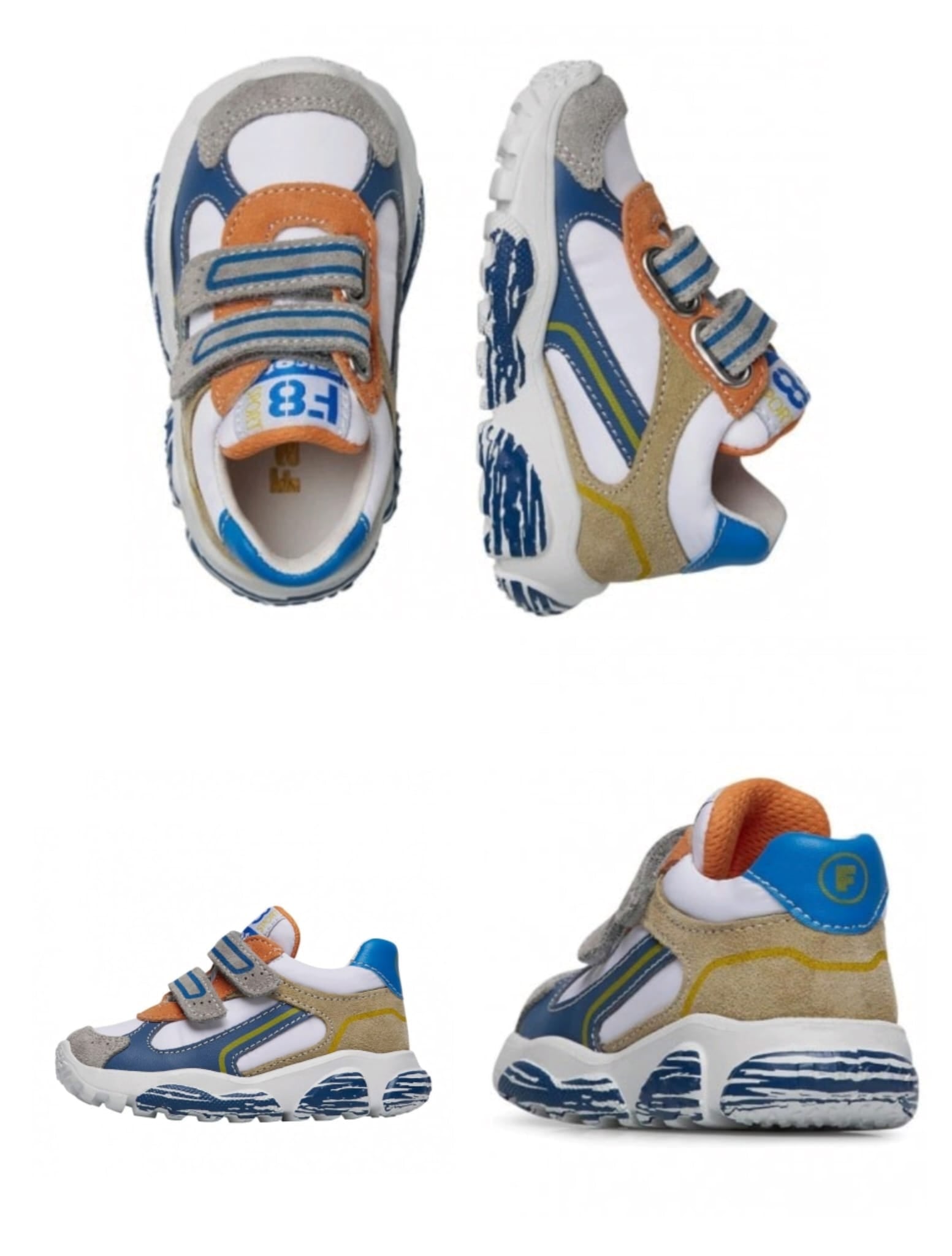 FALCOTTO CABBI VL. SUEDE/NYLON/CALF SOLE PAINTED GREY-WHITE-AZUR