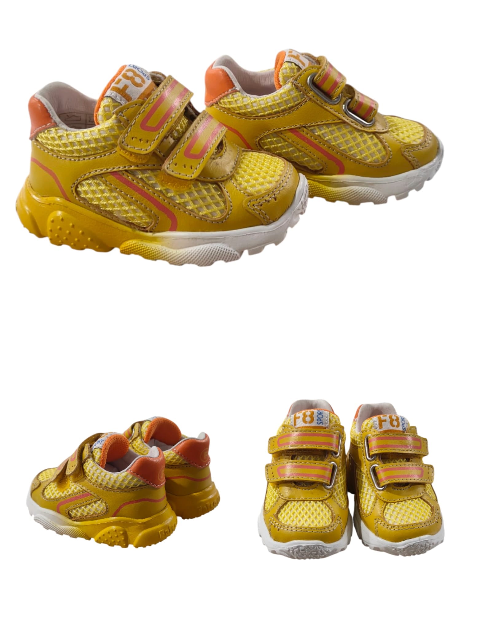 FALCOTTO CABBI VL. CALF/NET SOLE SHADED YELLOW-ORANGE