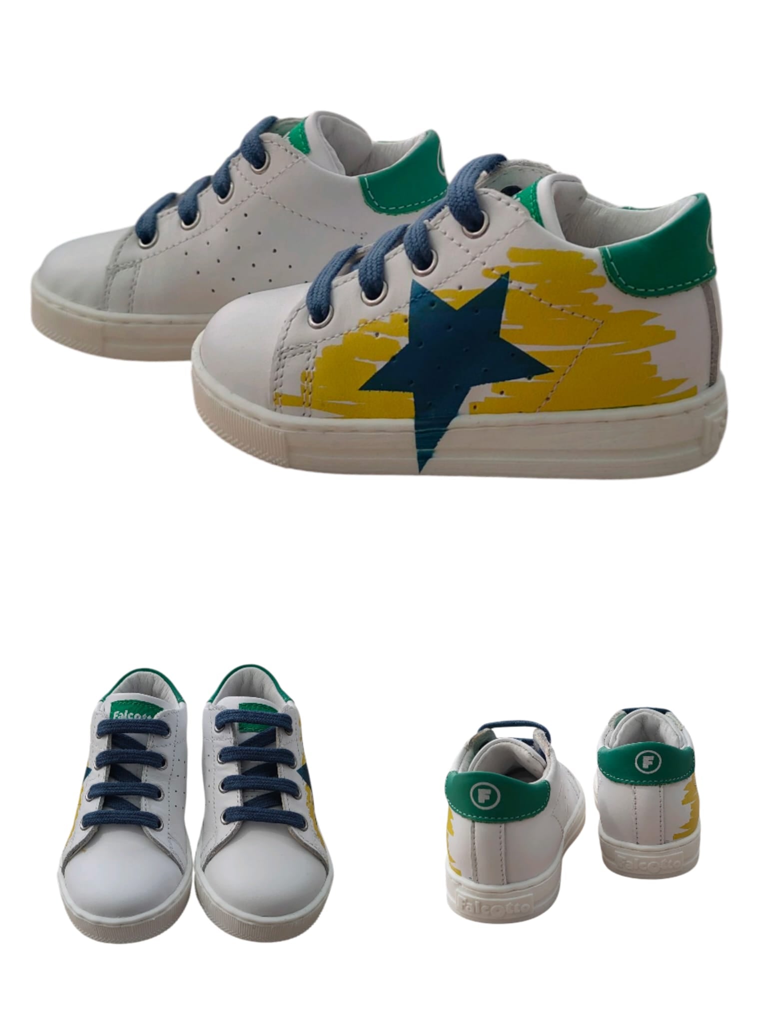 FALCOTTO SALAZAR PAINTED CALF WHITE-YELLOW-AZURE