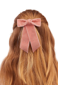 Fiocco per Capelli in Velluto Glitterato con Molletta Siena