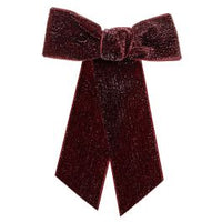 Fiocco per Capelli in Velluto Glitterato con Molletta Siena