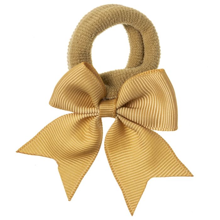 Elastici per Capelli con Piccolo Fiocco in Grosgrain Siena