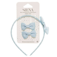 Set 2 Mini Fiocchi e Cerchietto con Fiocco in Grosgrain Siena