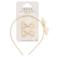 Set 2 Mini Fiocchi e Cerchietto con Fiocco in Grosgrain Siena