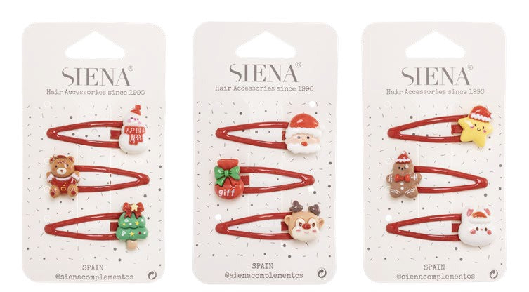 Pack 3 Clip Natale Siena - Bambina