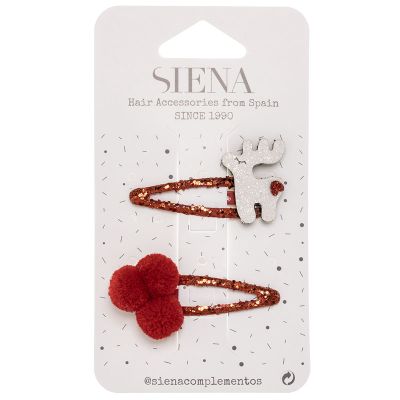 Pacchetto di Mollette con Renna di Natale Pom-pom Siena - Bambina