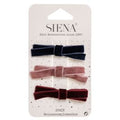 Pacchetto di 3 Mollette con Fiocchi di Velluto Siena Colori Assortiti - Bambina