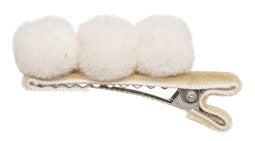 MOLLETTA DI VELLUTO CON 3 MINI POM-PON SIENA