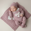 COORDINATO NASCITA PRIME EMOZIONI COMPOSTO DA COPERTA, TUTINA, CAPPELLINO E SCARPETTE