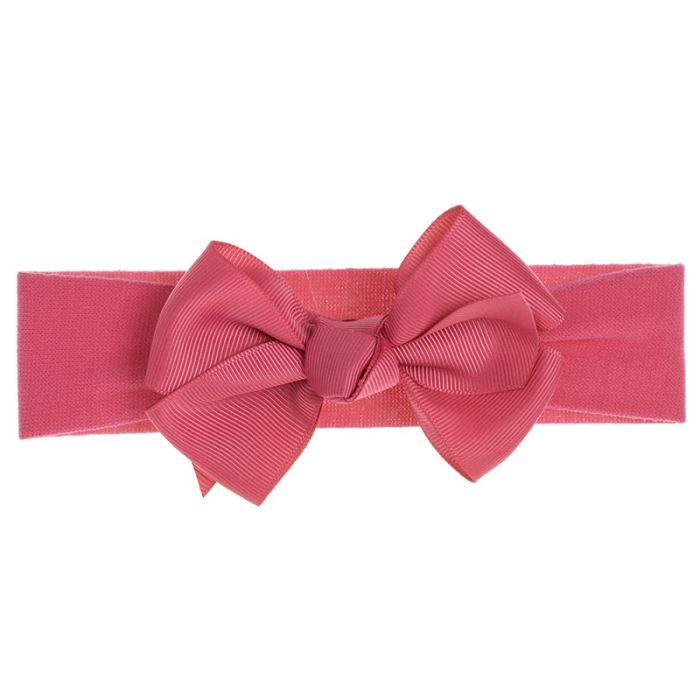 Turbante per Neonata con Fiocco in Grosgrain Siena