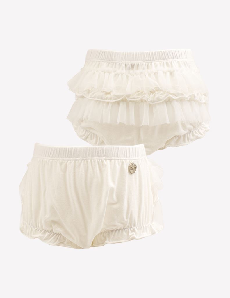 Cerimonia Culotte Newborn con Balze Dietro - 90% Co 8% Sp 2%Pl Alice Pi - Neonat
