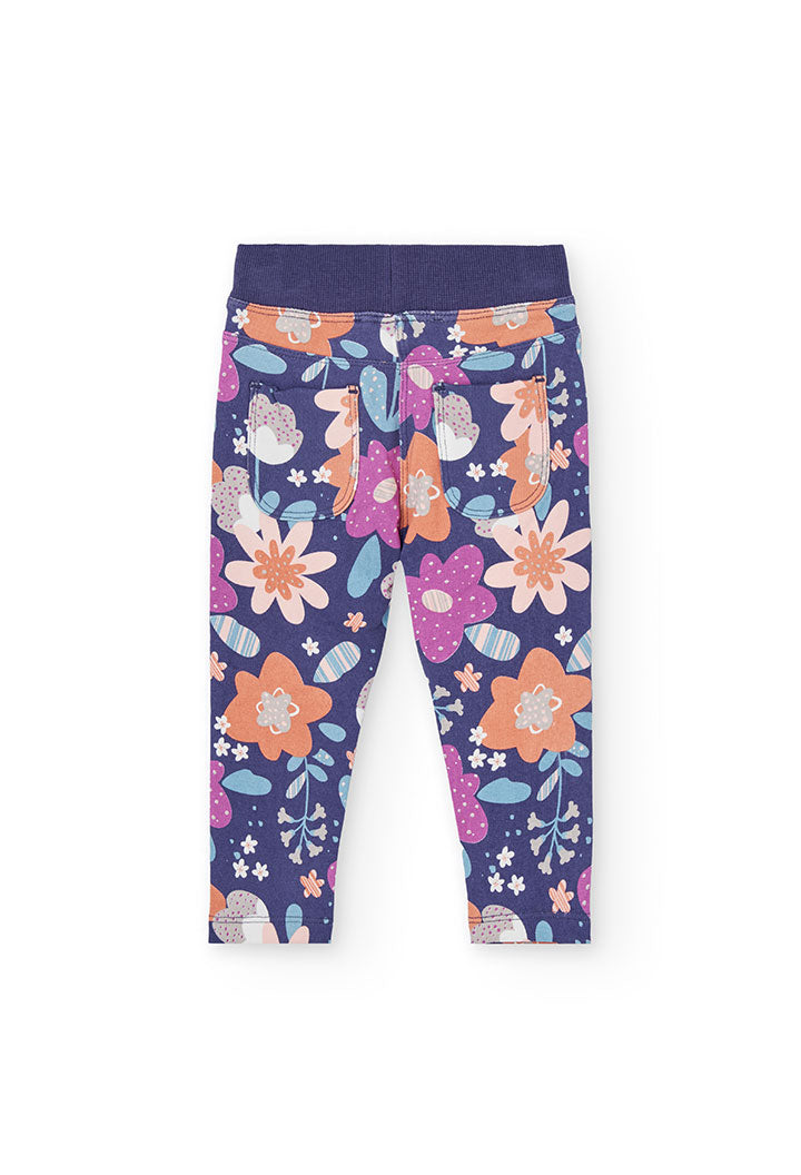 Pantaloni Felpati Fiori per Bimba Boboli