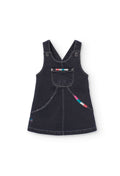 Salopette Nera in Denim Boboli- Bambina